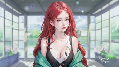 湖边花房里的少女