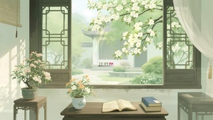古风梨花院落
