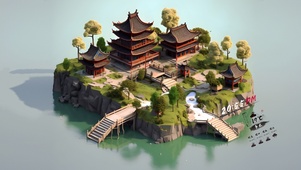 唯美古风小岛