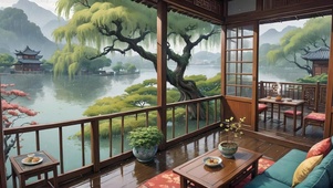 小屋听雨