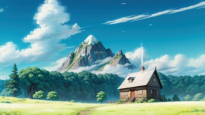 4K唯美田野木屋