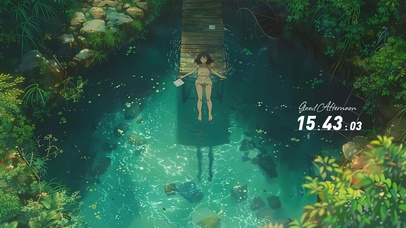 护眼蓝天白云花草树木