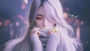 寒風中伫立の她