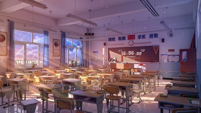 4K唯美治愈动漫午后阳光教室