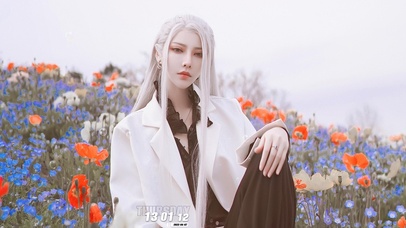 超酷白发美少女