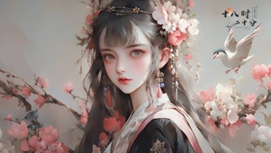 美人花鸟图