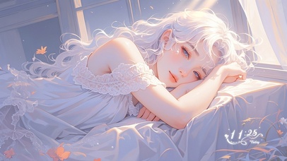 慵懒惬意的沐光少女