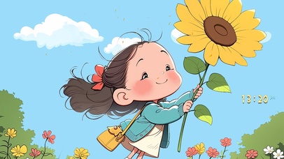 可爱向日葵女孩