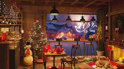 温馨圣诞咖啡氛围