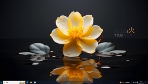 金色湖中莲花