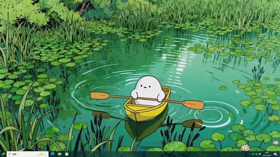 可爱绿野划船团子主题