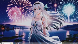 星落湖面-桌面主题