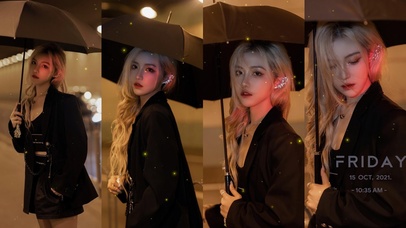 街道美女（带时钟粒子特效等）