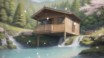 水潭边的小木屋