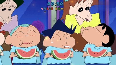 蜡笔小新吃西瓜