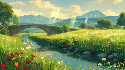 绿色乡村 护眼风景