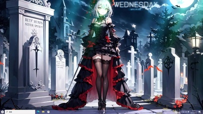 4k深色晚礼服墓地美少女