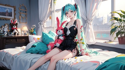 双马尾长发可爱女生