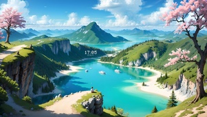 4K唯美治愈夏日动漫山水美景