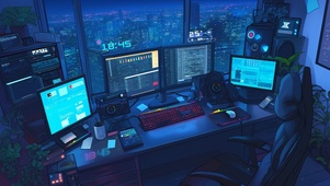 夜晚工作间