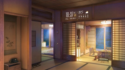 4K日式温馨卧室客厅（夜晚）