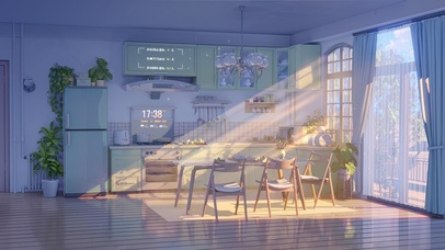 4K唯美治愈温馨厨房客厅