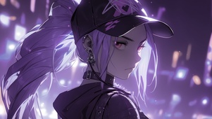 紫发可爱游戏少女