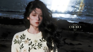 夜幕吞噬忧郁少女	