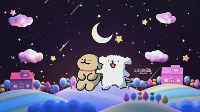 线条小狗看星空