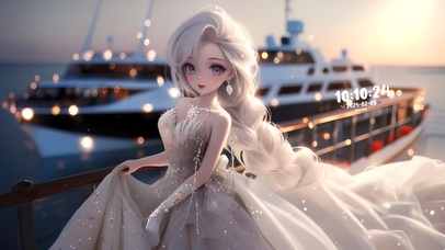 银发公主裙女孩