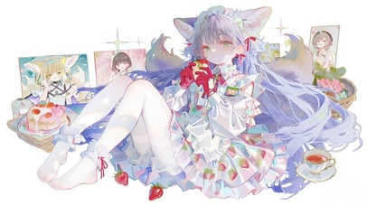 白丝蓝发少女-铃兰