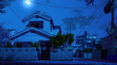 4K唯美治愈日系樱花街道夜景