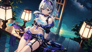夜晚河畔独坐