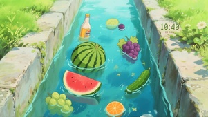 夏日水沟溪流