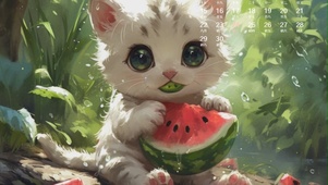 吃西瓜的猫