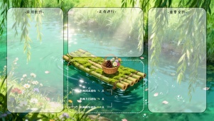 春日溪流分区桌面