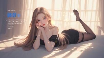 她的目光清澈而深邃