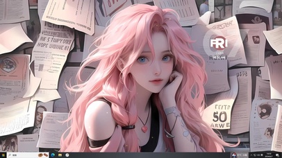 清纯粉发港风美女