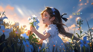 小清新插画女孩