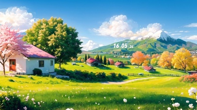 4k唯美草原小屋