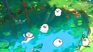 泳池可爱团团