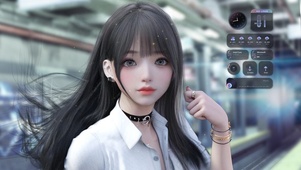 甜美清纯地铁站少女