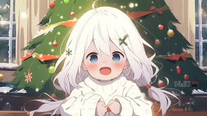 可爱圣诞小女孩