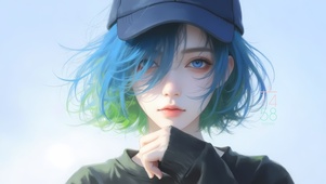 彩发可爱女孩