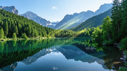 静谧护眼森林湖泊