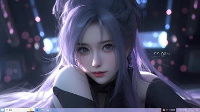 4K唯美清纯气质紫发女神主题