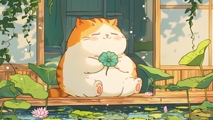 胖猫乘凉