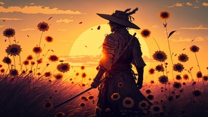 夕阳下的向日葵
