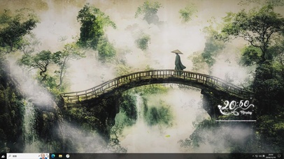 水墨山水插画-桌面主题