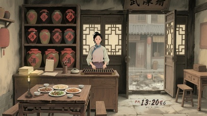 在小酒馆里躲雨